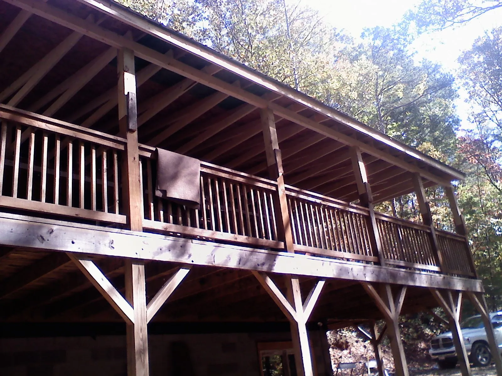 Timber framing under a new elevated porch and deck — Roof Leak Repair in Keystone by Roofing Brothers